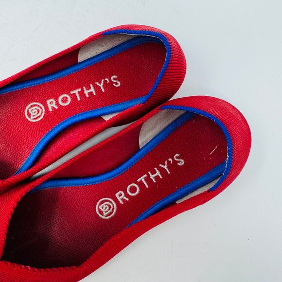 Rothy’s The Point Red Knit Flats Women’s Size 7.5 - Picture 3 of 13
